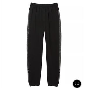 Pink black and silver sweatpants